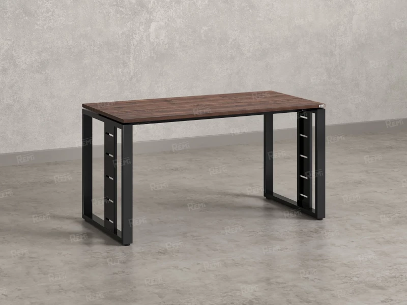 Стол прямой на О-образных опорах 1800x700x750 RM040-18x7 Дуб Апрельский шоколад/Черный