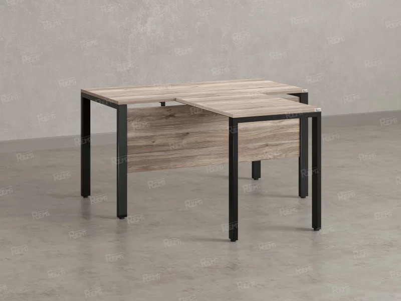 Стол с брифингом на П-образных опорах с экраном ЛДСП RM044-12x7 1200x1900x750 Дуб Маувелла/Черный