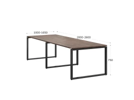 Cтол для переговоров, на О-обазном каркасе 2200x1000x750 RM081-220x100 Дуб Апрельский шоколад/Черный