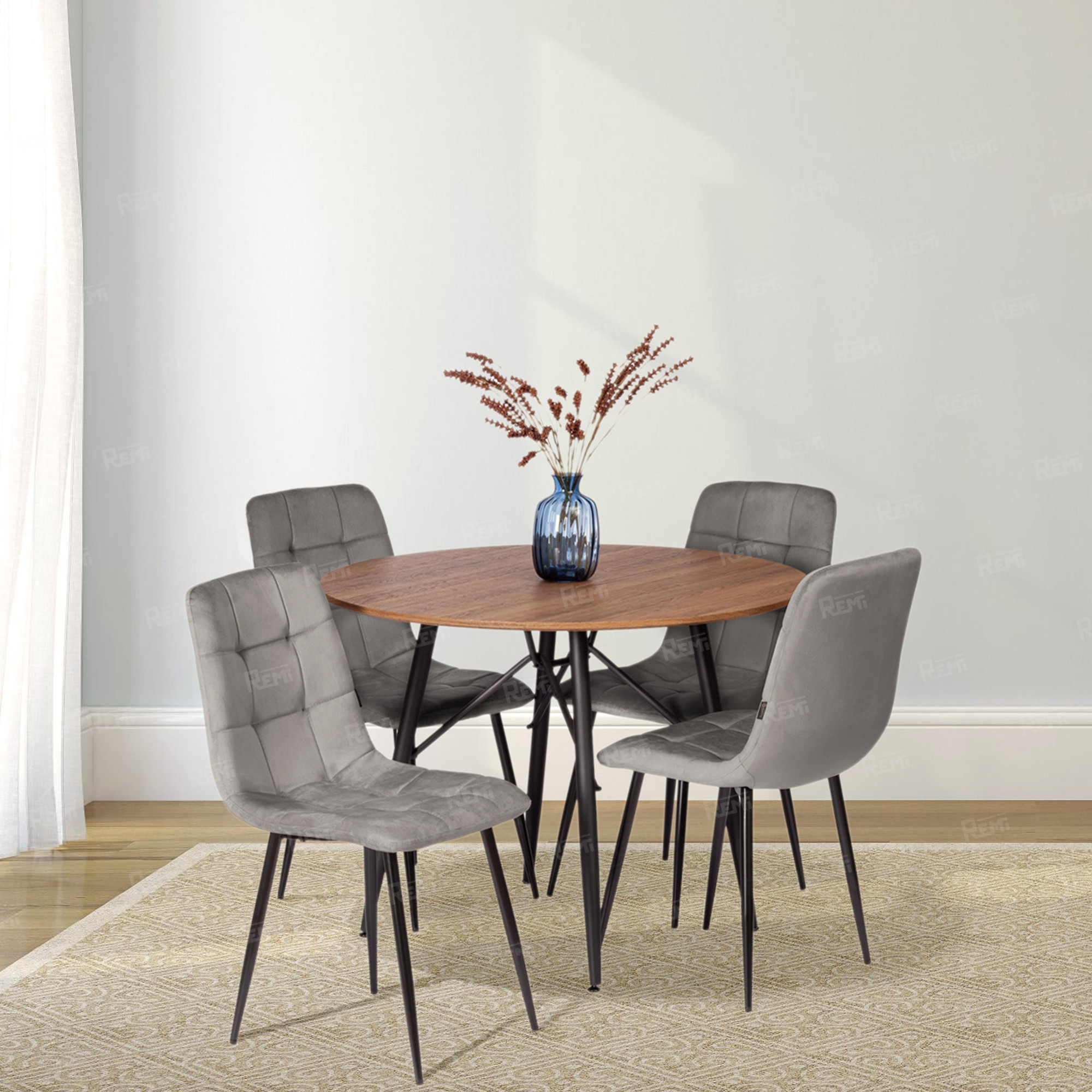 Стул CHILLY (mod. JSC-220) Серый/Серый, Велюр (арт. 24278)