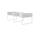 Бенч-система, 4 рабочих места, на О-образных опорах, 8 тканевых экранов 3600x1400x750 RM170-1-18x14 Белый/Белый