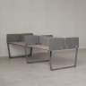 Бенч-система, 4 рабочих места, на U-образных опорах, 8 тканевых экранов 1200x1400x750 RM173-1-12x14 Дуб Маувелла/Серый