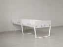 Бенч-система, 4 рабочих места, на U-образных опорах, 8 ЛДСП экранов 2400x1200x750 RM173-2-12x12 Белый/Белый