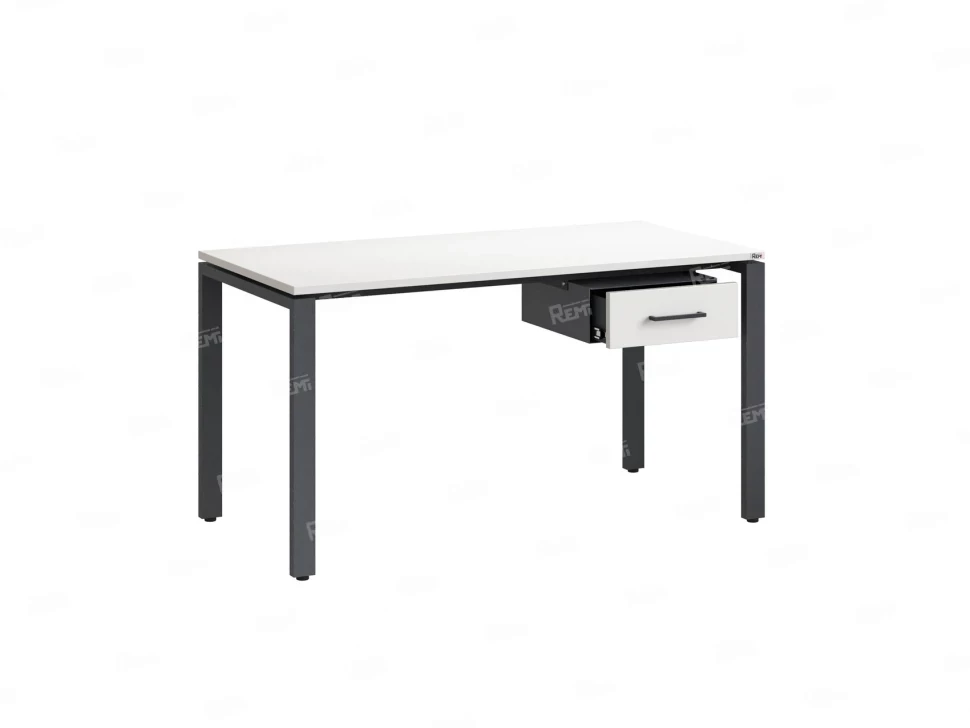 Стол прямой с подвесной тумбой, П-опора 1800x800x750 RM038-18x8 Белый/Серый