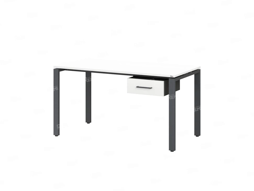 Стол прямой с подвесной тумбой, П-опора 1800x800x750 RM038-18x8 Белый/Серый