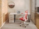 Стол прямой с подвесной тумбой, П-опора 1800x800x750 RM038-18x8 Белый/Серый