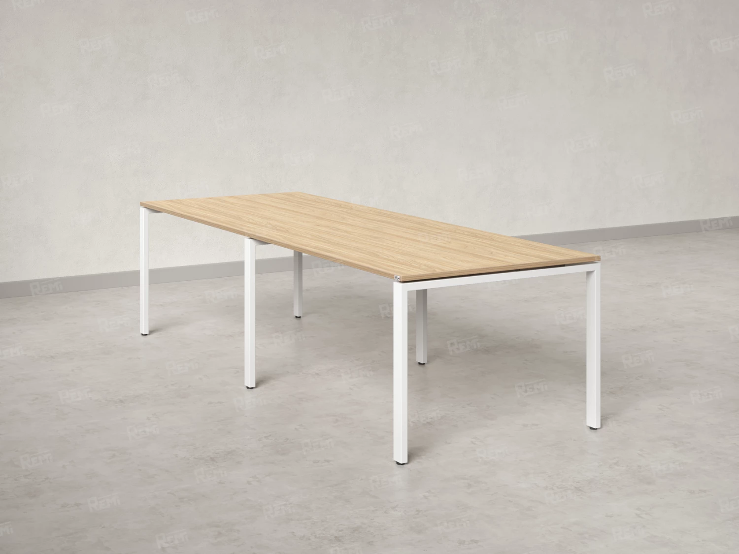 Cтол для переговоров, на П-образном каркасе 2600x1450x750 RM080-260x145 Вяз Швейцарский светлый/Белый