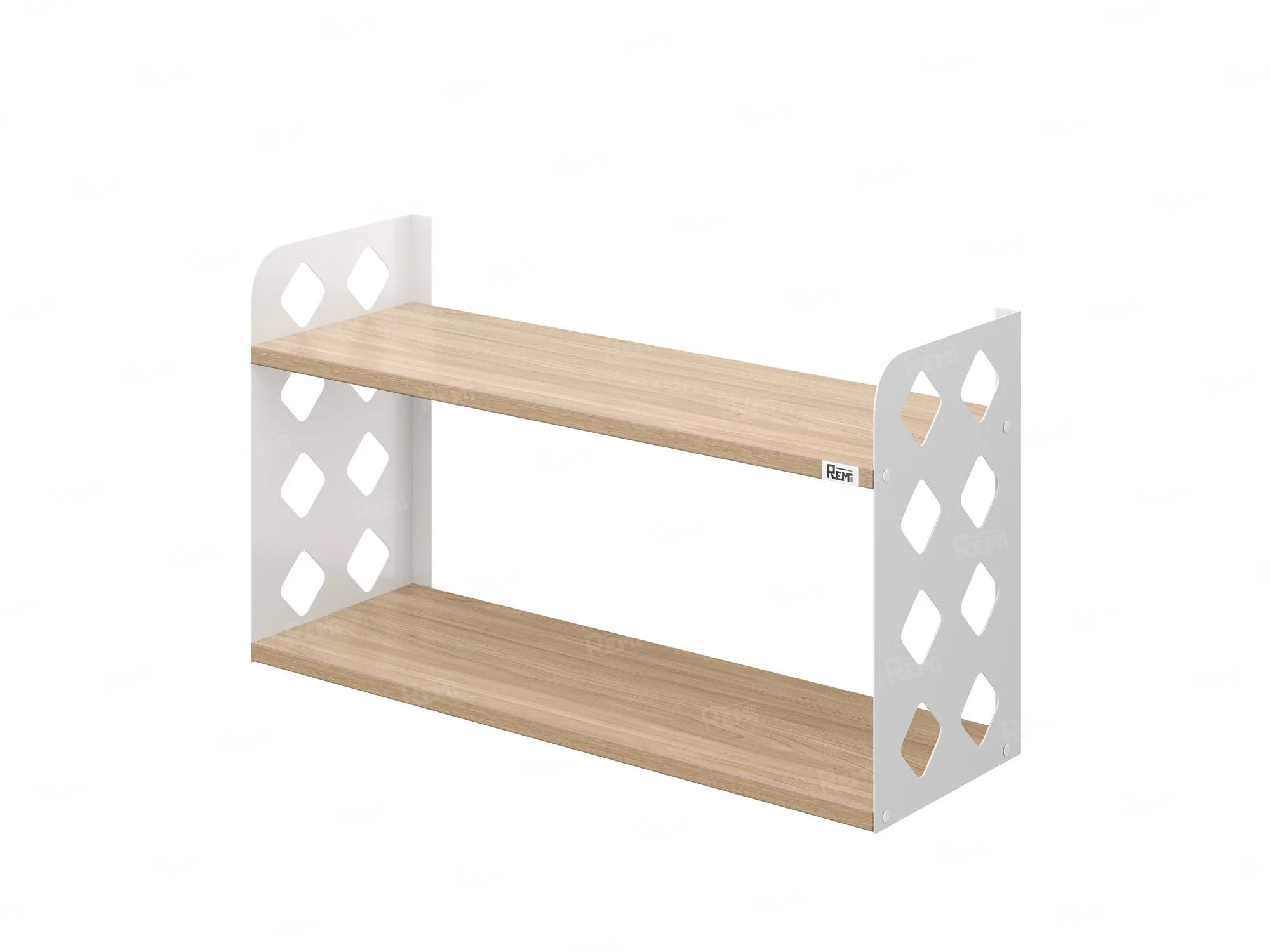 Полка настенная 900x200x500 RM192-90x20 Вяз Швейцарский светлый/Белый