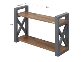 Полка настенная 900x300x500 RM196-90x30 Дуб Юстус/Серый