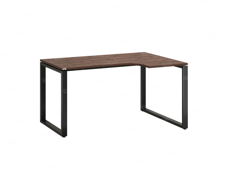 Стол угловой, О-опора, правый 1800x800/1000x750, RM054-18x8-10 Дуб Апрельский шоколад/Черный