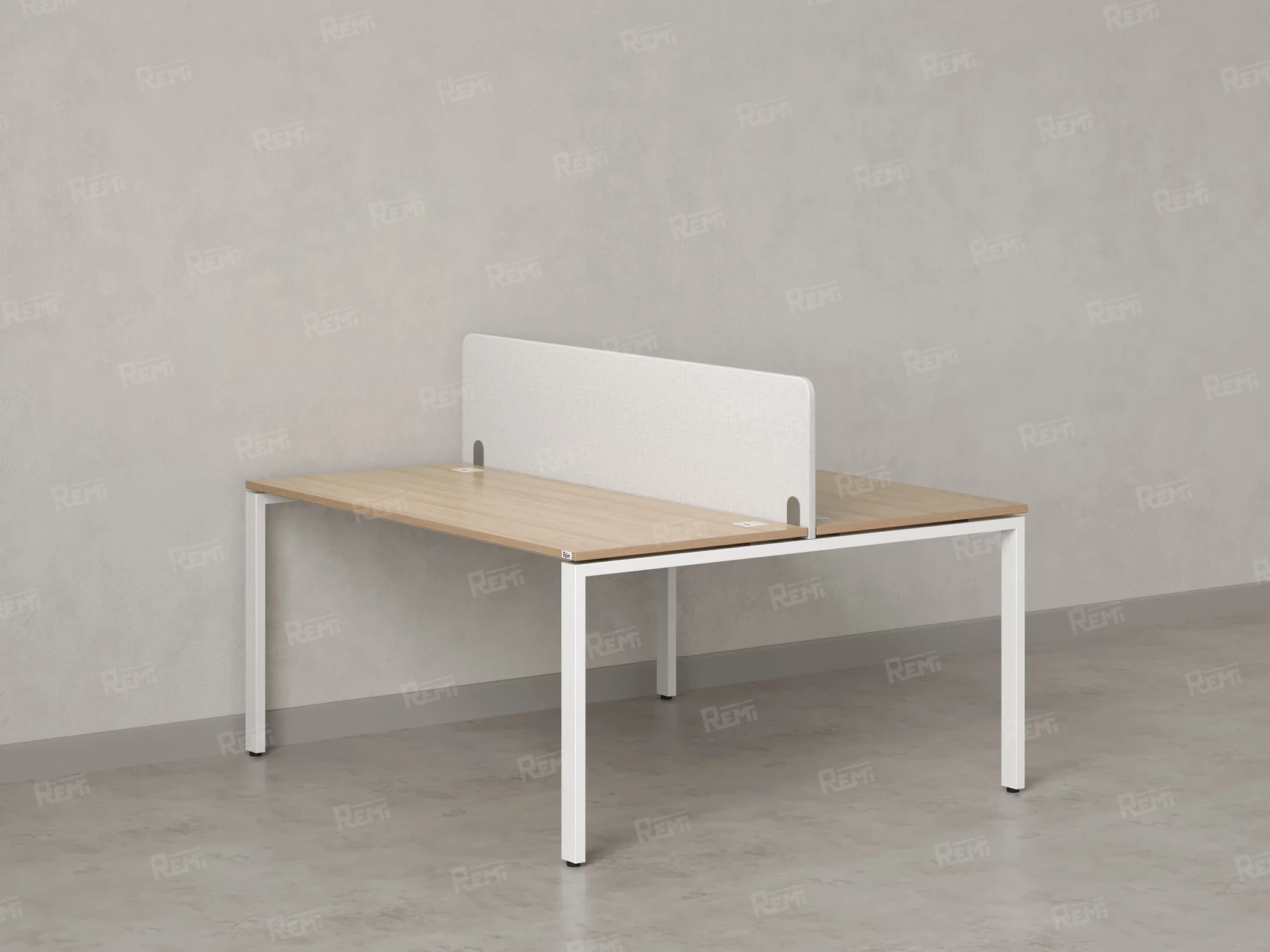 Бенч-система, 2 рабочих места, с одним тканевым экраном 1600x1200x750 RM165-1-16x12 Вяз Швейцарский светлый/Белый