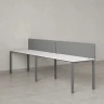 Бенч-система в 1 ряд, 2 рабочих места 2 тканевых экранов 2700x800x750 RM167-3-27x8 Белый/Серый
