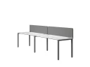 Бенч-система в 1 ряд, 2 рабочих места 2 тканевых экранов 2700x800x750 RM167-3-27x8 Белый/Серый