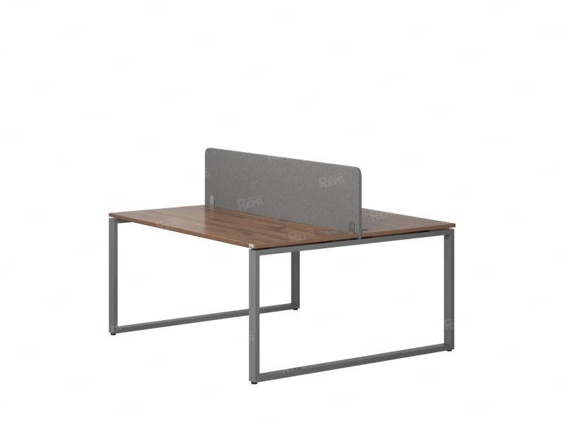 Бенч-система, 2 рабочих места, с одним тканевым экраном 1600x1400x750 RM169-1-16x14 Дуб Юстус/Серый