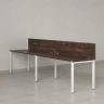 Бенч-система в 1 ряд, 2 рабочих места 2 ЛДСП экранов 2700x600x750 RM167-4-27x6 Дуб Апрельский шоколад/Белый