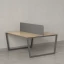 Бенч-система, 2 рабочих места, с одним тканевым экраном 1200x1400x750 RM172-1-12x14 Вяз Швейцарский светлый/Серый