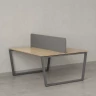 Бенч-система, 2 рабочих места, с одним тканевым экраном 1200x1400x750 RM172-1-12x14 Вяз Швейцарский светлый/Серый