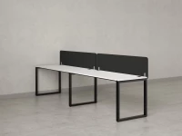 Бенч-система в 1 ряд, 2 рабочих места 2 тканевых экранов 2700x800x750 RM168-3-27x8 Белый/Черный