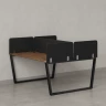 Бенч-система, 2 рабочих места, 5 тканевых экранов 1000x1200x750 RM172-3-10x12 Дуб Юстус/Черный