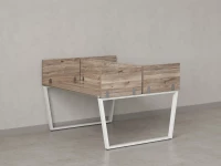 Бенч-система, 2 рабочих места, 5 ЛДСП экранов 1800x1200x750 RM172-4-18x12 Дуб Маувелла/Белый