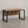 Стол прямой, О-опоры, экран ЛДСП,парящая стол-ца 1800x600x750 RM008-18x6 Дуб Юстус/Черный