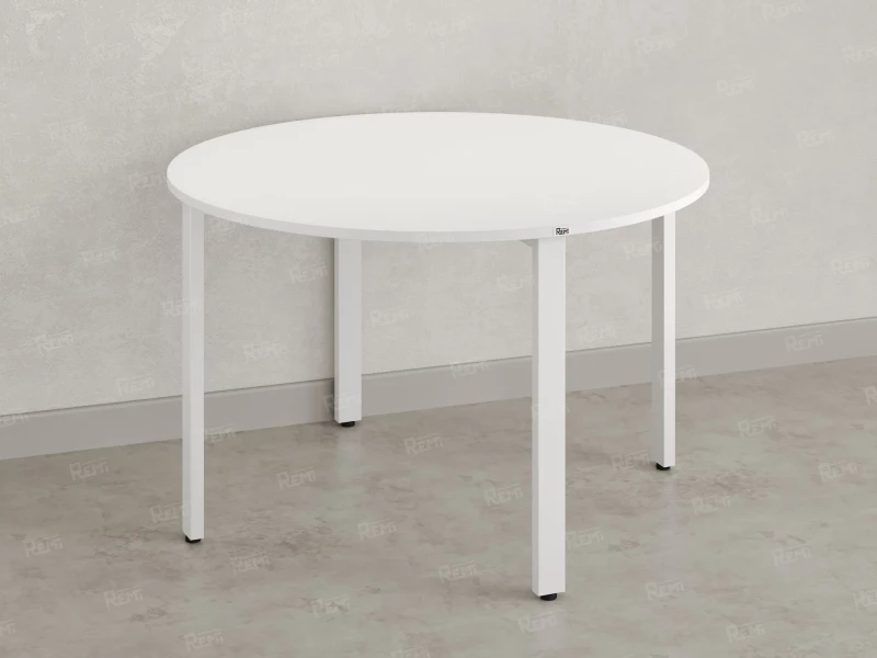Круглый стол на П-образных опорах 1500x1500x750 RM186-15x15 Белый/Белый