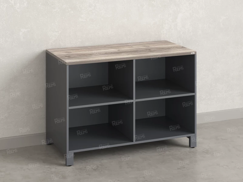 Стеллаж низкий, 4 ячейки 1200х600х850 RM145-12x6 Дуб Маувелла/Серый
