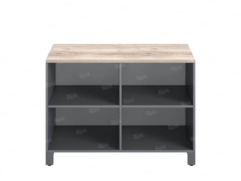 Стеллаж низкий, 4 ячейки 1200х600х850 RM145-12x6 Дуб Маувелла/Серый