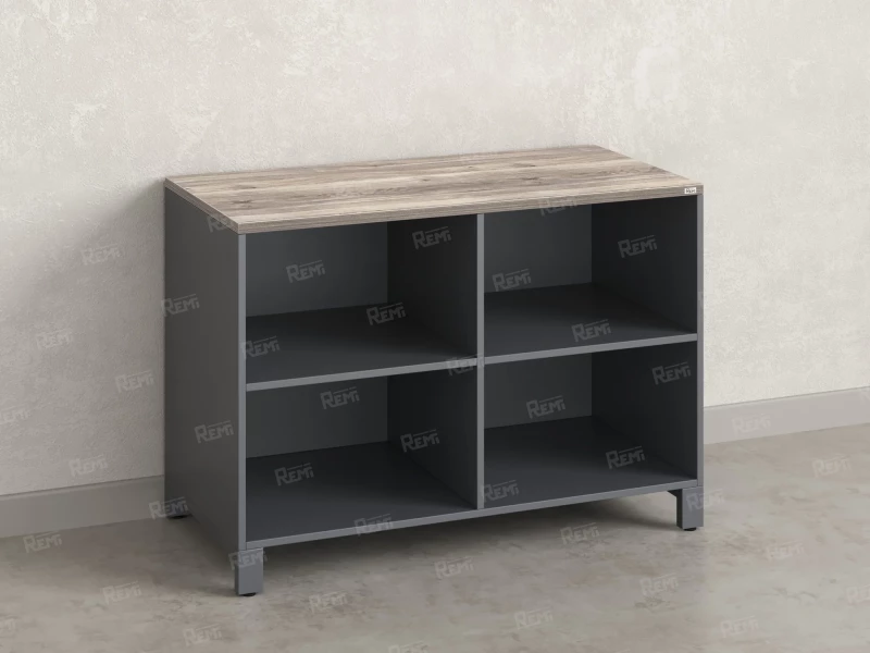 Стеллаж низкий, 4 ячейки 1200х600х850 RM145-12x6 Дуб Маувелла/Серый