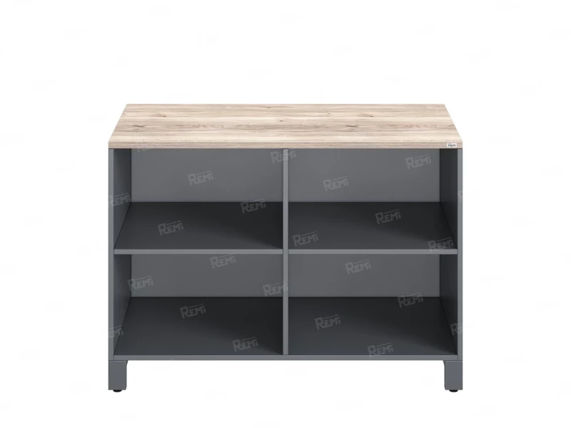 Стеллаж низкий, 4 ячейки 1200х600х850 RM145-12x6 Дуб Маувелла/Серый