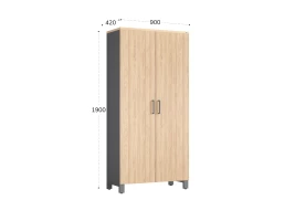 Шкаф распашной, 5 уровней 900x420x1900 RM152-90x41 Вяз Швейцарский светлый/Серый