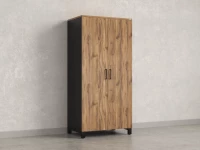 Гардероб, штанга, 1 полка 900x600x1900 RM158-90x60 Дуб Юстус/Черный