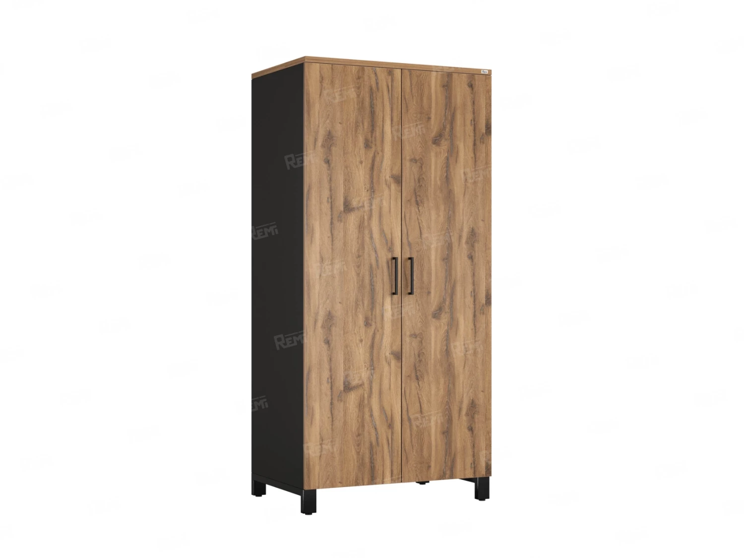 Гардероб, штанга, 1 полка 900x600x1900 RM158-90x60 Дуб Юстус/Черный