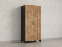 Гардероб, штанга, 1 полка 900x600x1900 RM158-90x60 Дуб Юстус/Черный