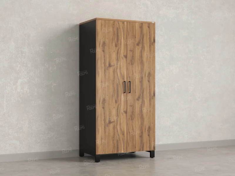 Гардероб, штанга, 1 полка 900x600x1900 RM158-90x60 Дуб Юстус/Черный