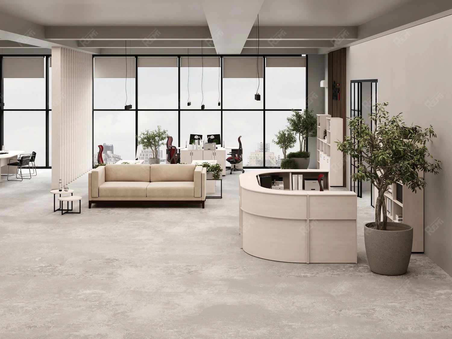 Блок ресепшн RLG065 90x90x125 Дуб Молочный, Серия ЛАЙТ | LIGHT