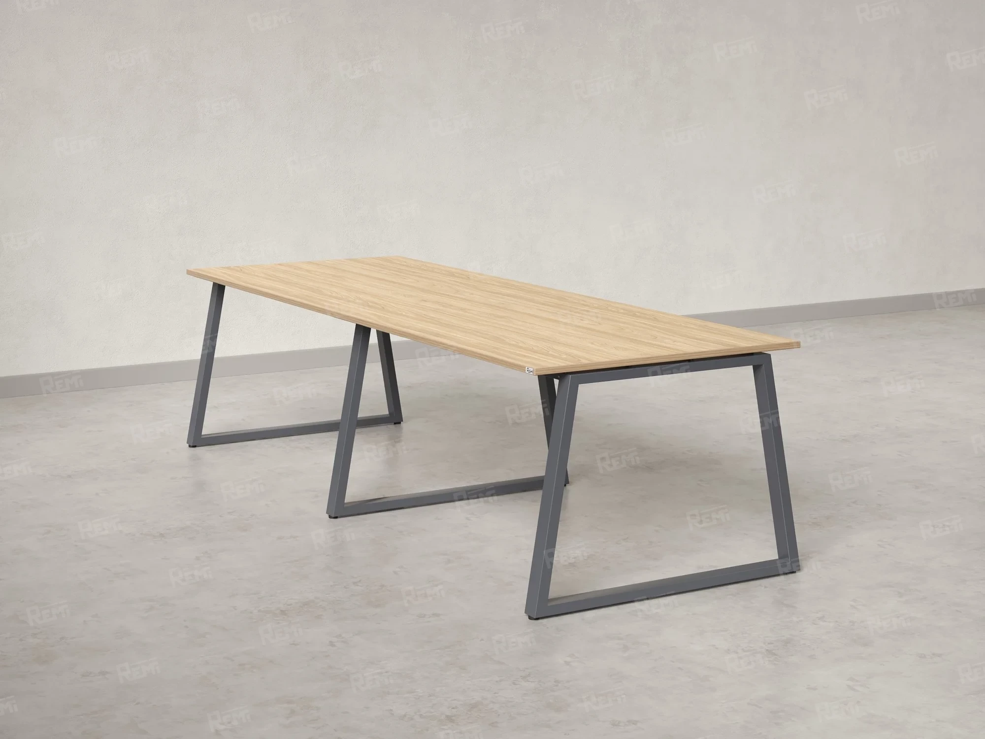 Cтол для переговоров, на A-обазном каркасе 2400x1400x750 RM083-240x140 Вяз Швейцарский светлый/Серый