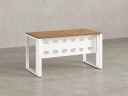 Стол прямой на О-образных опорах с металлическим экраном 1000x900x750 RM042-10x9 Юстус/Белый