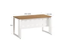 Стол прямой на О-образных опорах с металлическим экраном 1000x900x750 RM042-10x9 Юстус/Белый