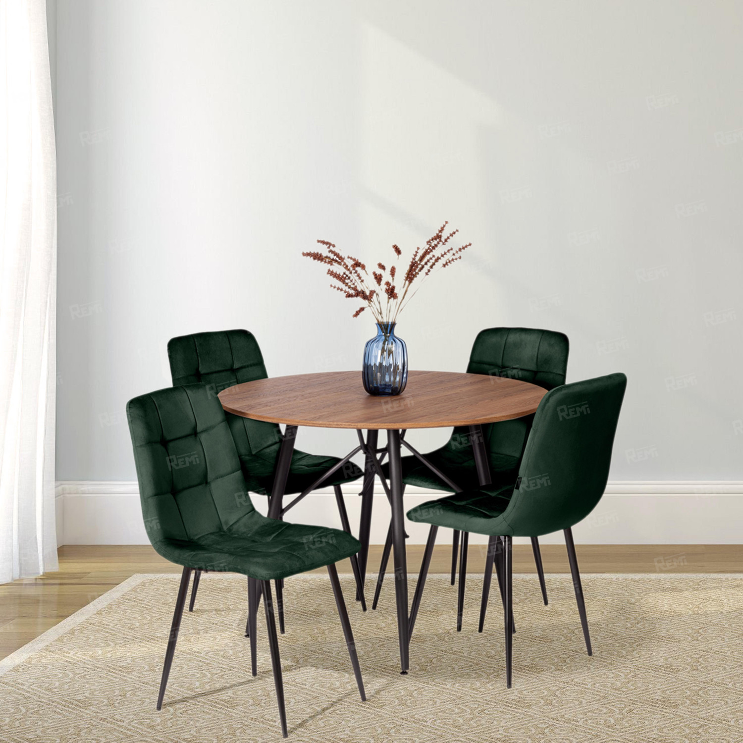 Стул CHILLY (mod. JSC-220) Темно-зеленый/Темно-зеленый, Велюр (арт. 24281)