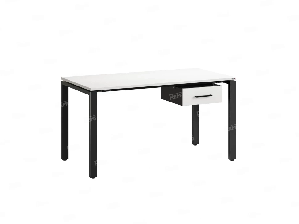 Стол прямой с подвесной тумбой, П-опора 1800x800x750 RM038-18x8 Белый/Черный
