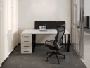 Стол прямой с подвесной тумбой, П-опора 1800x800x750 RM038-18x8 Белый/Черный