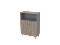 BRL RB052-90х43 Шкаф-стеллаж широкий 3 уровня 900х430х1290 Шорвуд/Серый вулканический