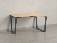 Стол угловой, U-опора, правый 1400x700/900x750, RM050-14x7-9 Вяз Швейцарский светлый/Серый
