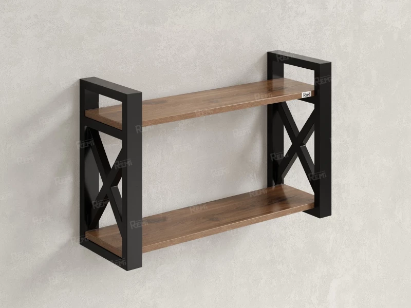 Полка настенная 900x300x500 RM196-90x30 Дуб Юстус/Черный