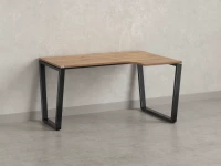 Стол угловой, U-опора, правый 1600x900/1200x750, RM050-16x9-12 Дуб Юстус/Черный