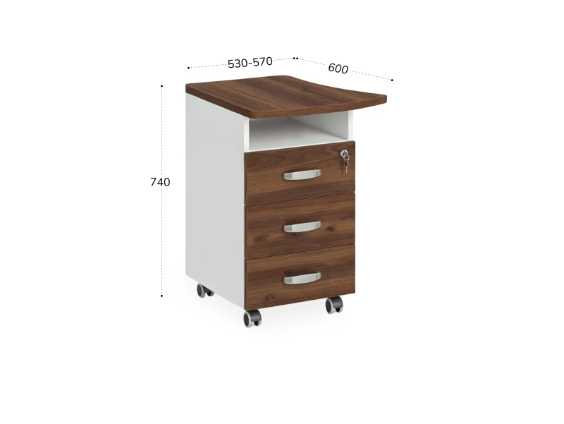 BRL RB086-57х60L Тумба приставная левая 570х600х740 Орех Вармия/Белый