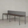 Бенч-система в 1 ряд, 2 рабочих места 2 тканевых экранов 2000x700x750 RM167-3-20x7 Дуб Апрельский шоколад/Серый