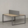 Бенч-система, 2 рабочих места, с одним тканевым экраном 1200x1400x750 RM169-1-12x14 Вяз Швейцарский светлый/Серый