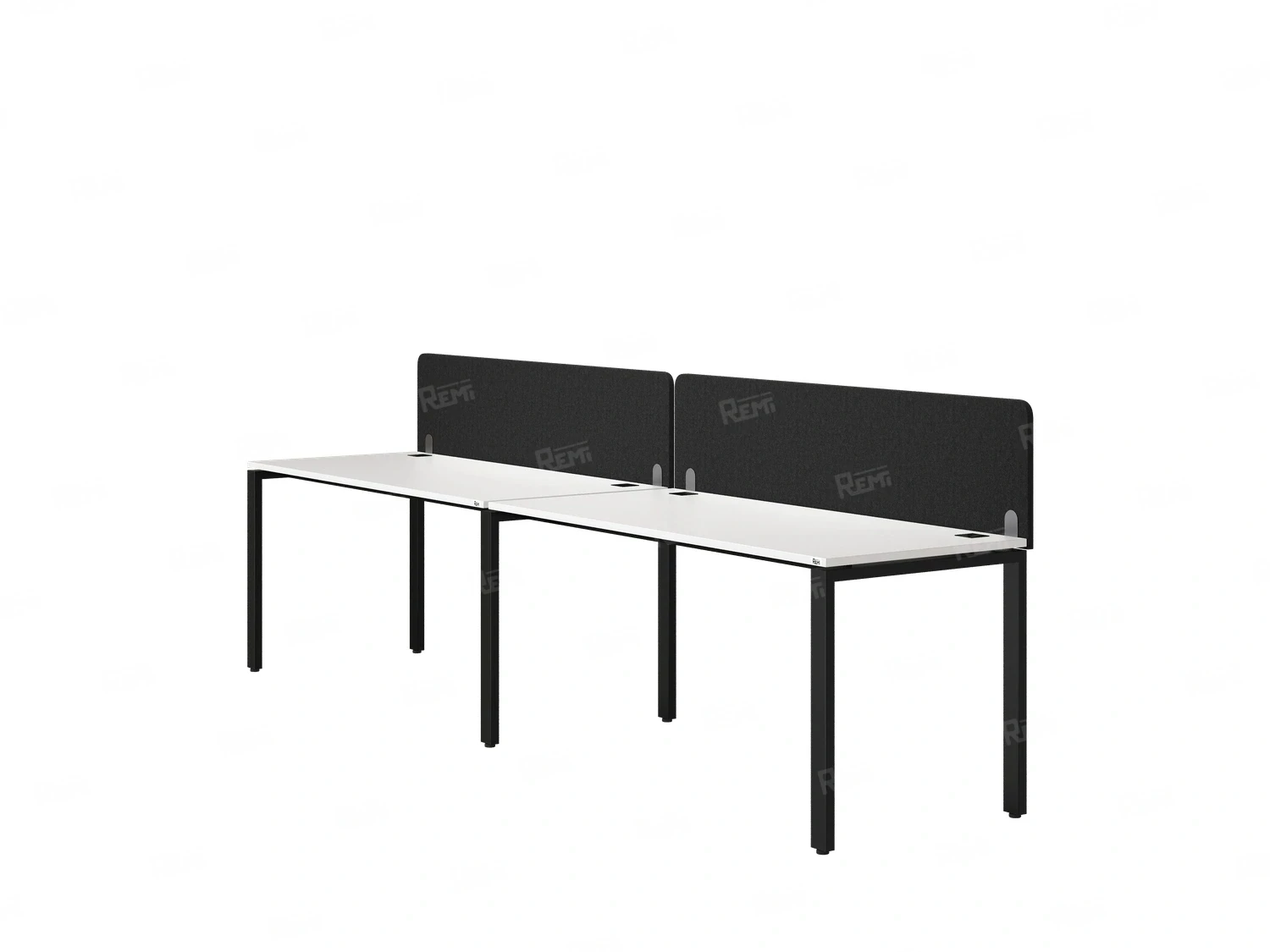 Бенч-система в 1 ряд, 2 рабочих места 2 тканевых экранов 2700x800x750 RM167-3-27x8 Белый/Черный